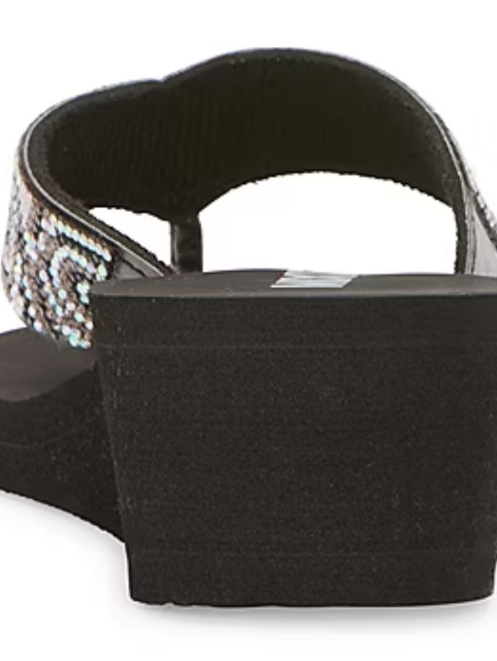 * Mixit Women's Rose Wedge Embellished Rhinestones Sandals Shoes Black Size 10 - Picture 3 of 16